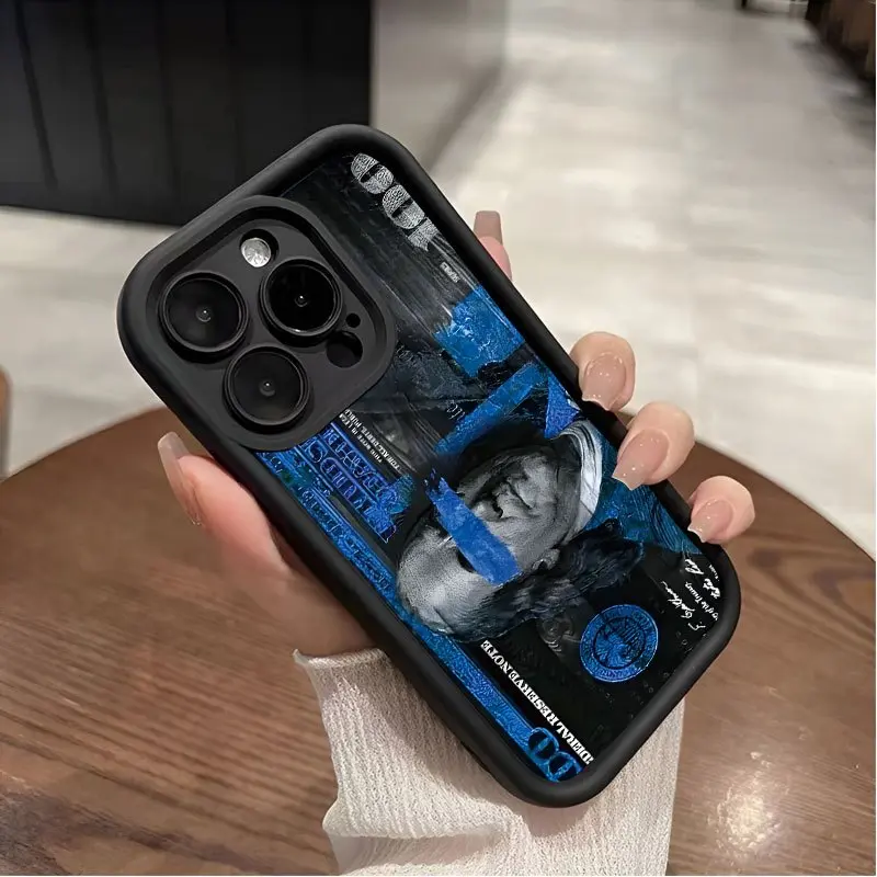 Creative Cartoon Astronaut & Sky Eye Ladder Money-Themed Mobile Phone Case - Durable, Drop-Proof Protection for iPhone 17 Pro Max Plus Air/16/15/14/13/12/11 - Transparent, Simple, Fashionable Unisex Casing