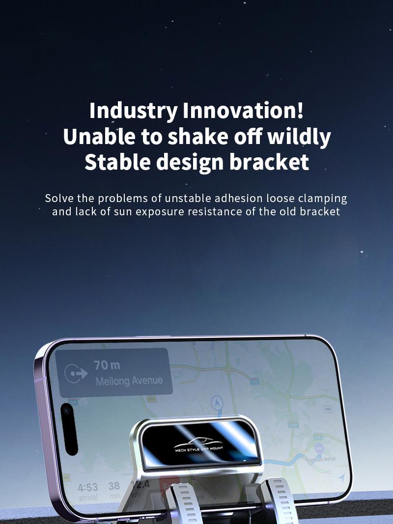 Car phone holder 360 degree rotation, suitable for car navigation in-car dashboard, horizontal and vertical screen adjustment angle, suction cup fixed non-slip mobile phone holder suitable for iPhone and Android