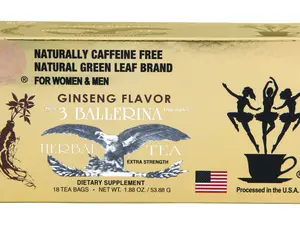 3 Ballerina Herbal Tea- Ginseng Flavor - 1 Pack (18 Tea Bags)
