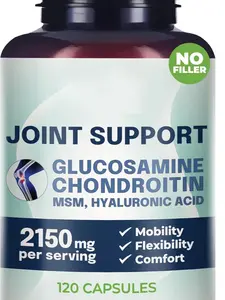Joint Support Supplement – Glucosamine Chondroitin MSM & Hyaluronic Acid | 2150mg per Serving | 120 Capsules | Mobility, Flexibility & Comfort