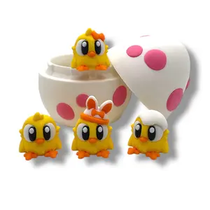 Adorable Easter Chics 4 Piece Set with Egg - 3d Printed Holiday Decor