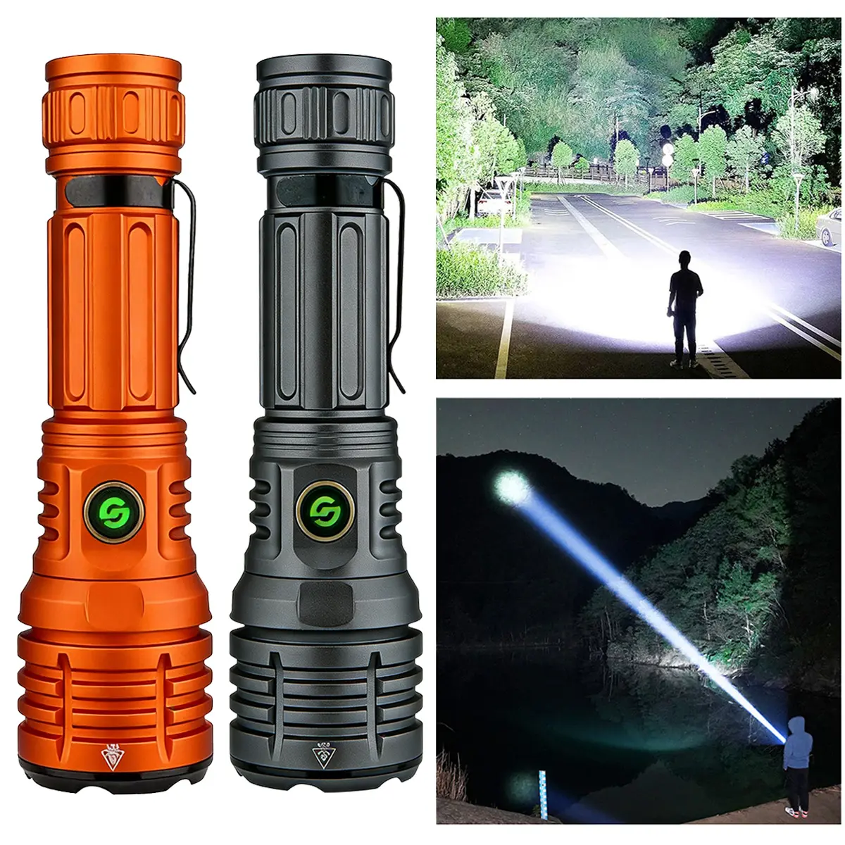 LED Flashlight Super Bright,10000 Lumens, 5000mAh/4000mAh, Ultra Bright Portable Camping Flashlight, Waterproof Flash Light for Camping, Night Outdoor Emergency Lighting