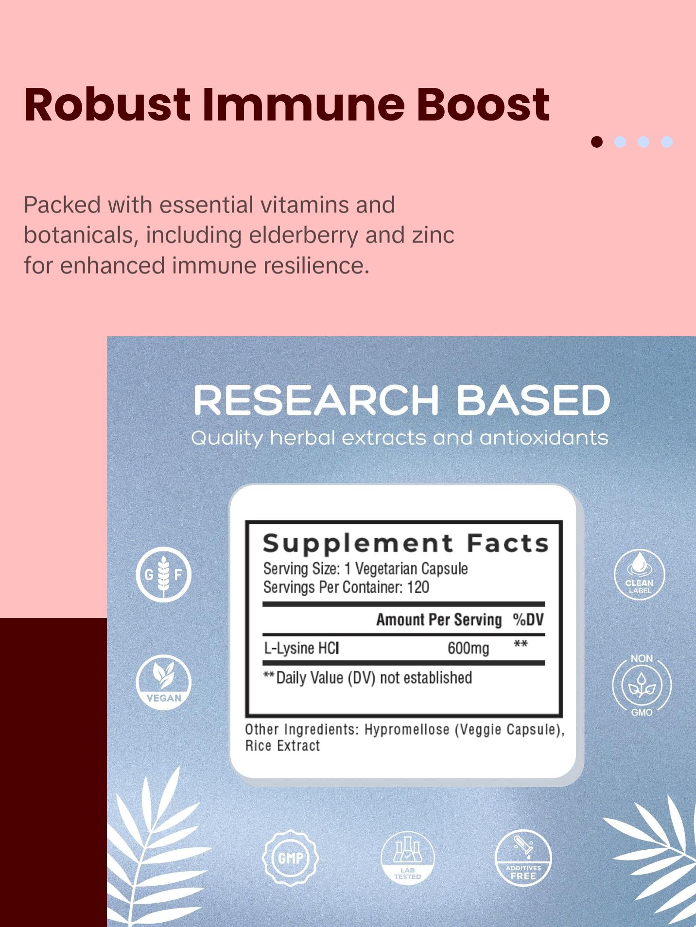 2 Bottle Combo : Clean L-Lysine & Premium Immune Support - Trusted Support for Energy, Immunity, and Recovery