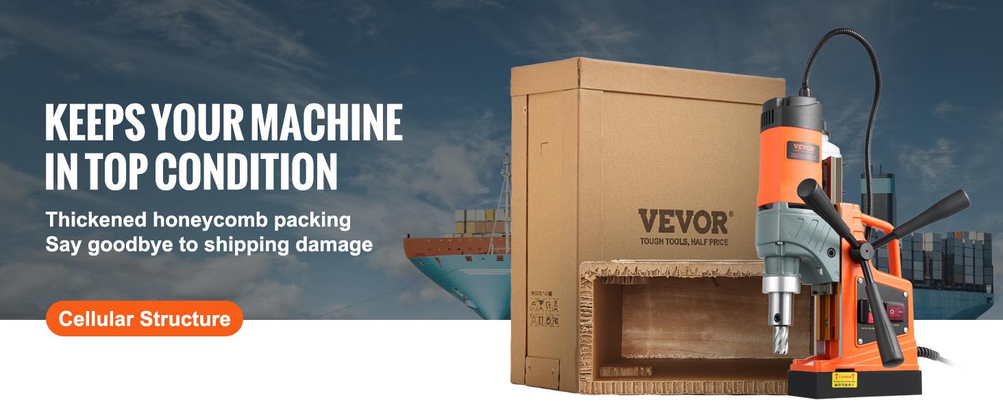 VEVOR Magnetic Drill, Various specifications, 1450W Boring Diameter, Portable Electric Mag Drill Press, with Variable Speed, Drilling Machine for any Surface Home Improvement Industry Railway