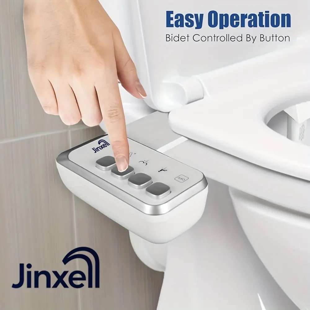 JINXELL Bidet Attachment for Toilet, Ultra-Slim Non-Electric Bidet for Toilet Seat, Fresh Cold Water Sprayer, Retractable Self-Cleaning Nozzle, Adjustable Water Pressure,home essentials
