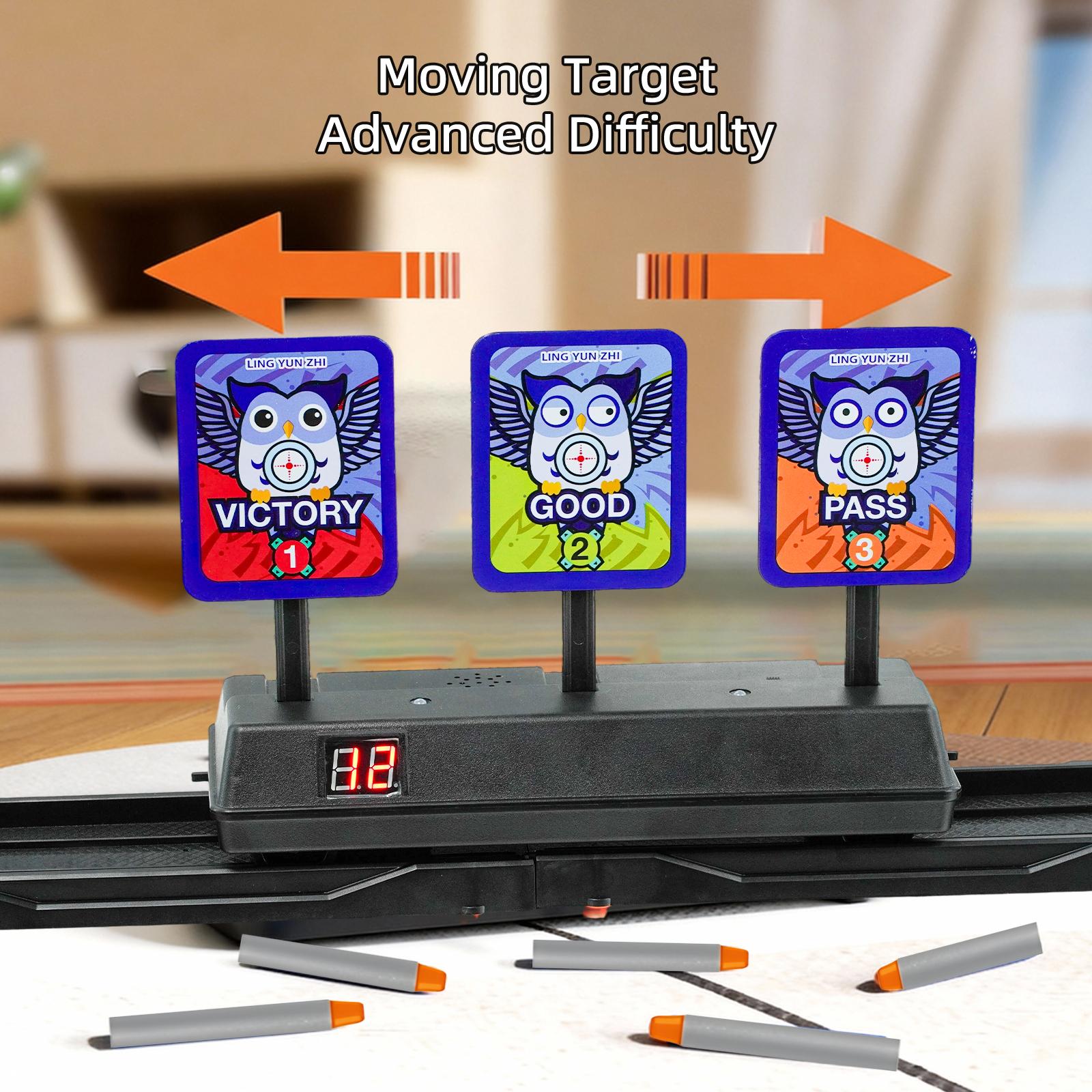 SHOOT GAME Movable Digital Target - Electric Scoring Auto Reset for Nerf Guns & Nerf Practice, Ideal Gift for Kids, Teens, Boys & Girls SHOOT GAME Movable Digital Target - Electric Scoring Auto Reset for Nerf Guns & Nerf Practice, Ideal Gift for Kids, Teens, Boys & Girls