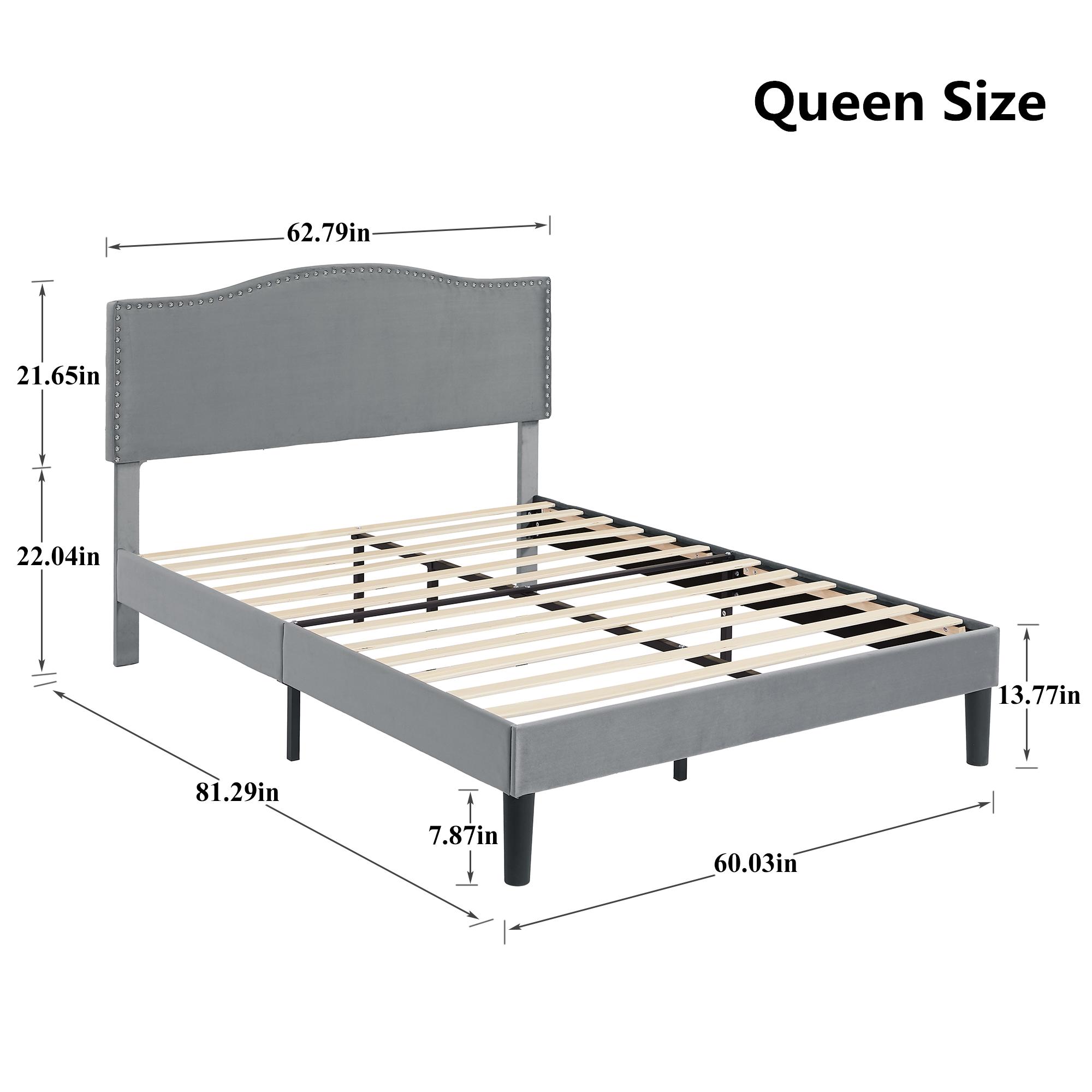 VECELO Pink Bed Frame Platform Bed Frame with Upholstered Headboard, Strong Frame and Wooden Slats Support, Strong Weight Capacity, Non-Slip and Noise-Free, Easy Assembly VECELO Pink Bed Frame Platform Bed Frame with Upholstered Headboard, Strong Frame and Wooden Slats Support, Strong Weight Capacity, Non-Slip and Noise-Free, Easy Assembly