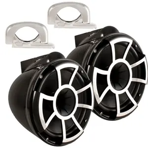 Wet Sounds REV10 Black 10" Tower Speakers with Mini Fixed Clamps - Fits 1" to 1 7/8" Pipe