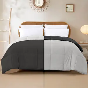 Modern Threads Reversible Down Alternative Comforter Carbon & Steel Twin