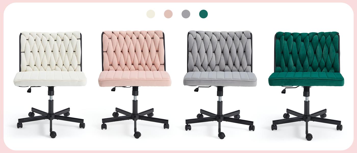 EROMMY Height Adjustable Criss Cross Chair with Removable Wheels,Cross-legged Armless Swivel Home Office Chair,Oversized Vanity and Reading Chair for Bed Room,Living Room,Pink,Grey,Green Furniture Lounge Ergonomic