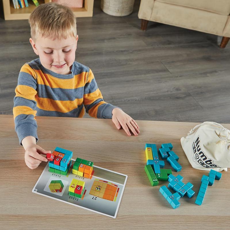 hand2mind Numberblocks Wooden Building Blocks Activity Set, Wood Stacking Toy, Counting Blocks, Numbers for Toddlers, Math Games, Logic Puzzles, Preschool Learning Activities, Kids Birthday Gift