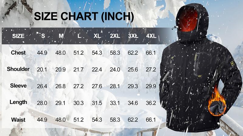 【Plus Size】Men's Winter Coats Waterproof Ski Snow Jacket Warm Fleece Jacket Parka Raincoats With Multi-Pockets Hooded Windproof Windbreaker Outdoor Fit Type Sports Outerwear【Plus Size,S-XXXXL】 【Plus Size】Men's Winter Coats Waterproof Ski Snow Jacket Warm Fleece Jacket Parka Raincoats With Multi-Pockets Hooded Windproof Windbreaker Outdoor Fit Type Sports Outerwear【Plus Size,S-XXXXL】
