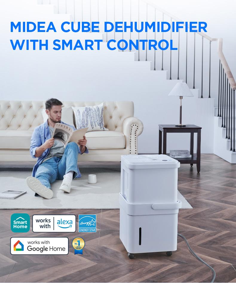 Midea Cube 20 Pint Dehumidifier for Basement and Rooms at Home, Smart Control, ENERGY STAR Efficient, Includes Drain Hose