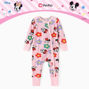 PatPat Disney Bamboo Blend Baby Boys Girls Long Sleeve Footless Rompers Sleep & Play Outfits Winnie The Pooh Minnie Mouse Stitch Simba Cloud-Soft & Gentle on Skin
