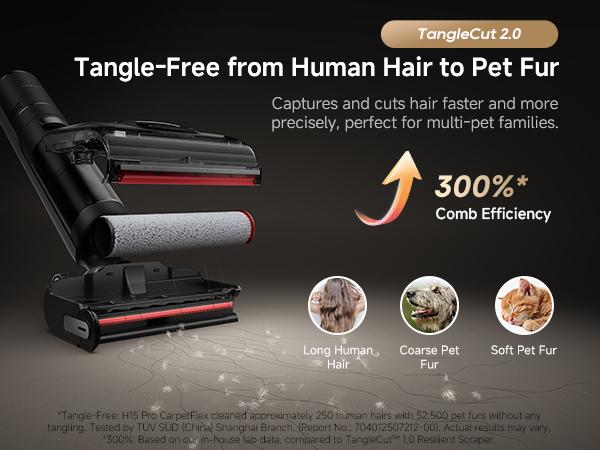 DREAME H15 Pro CarpetFlex Cordless Vacuum Mop, Wet Dry Vacuum Cleaner with Dual Brushes for Hard Floors & Carpet, Tangle-Free Hair-Cutting, 23kPa Suction, 180° Lie-Flat Floor Washer, 194°F Fast Drying