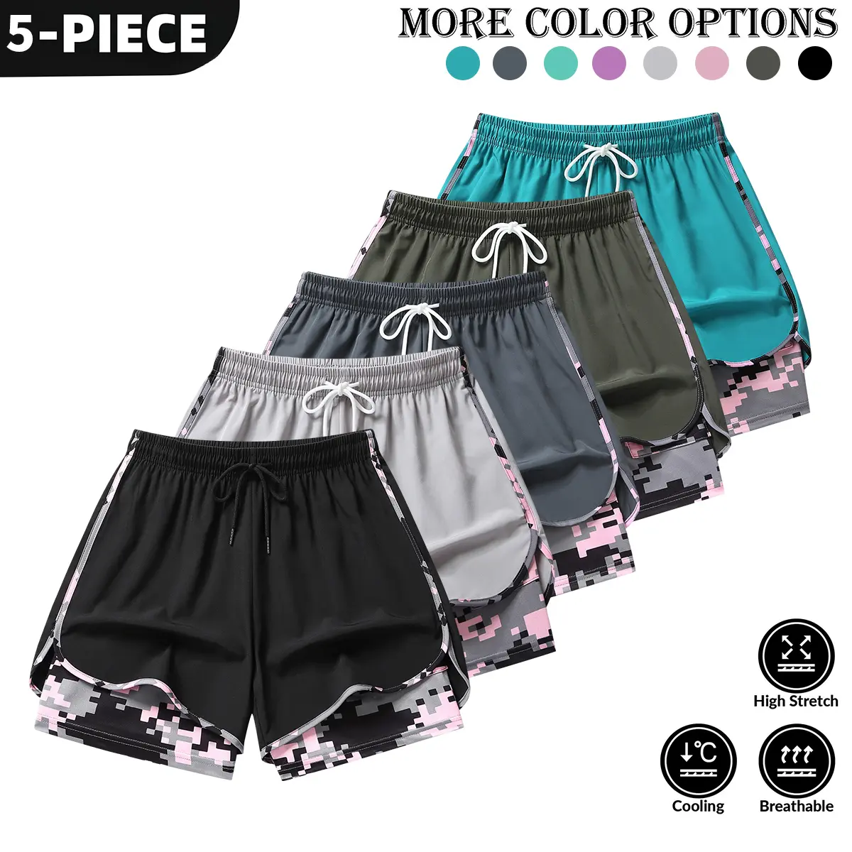 Black + Light Gray + Dark Gray + Army Green + Lake