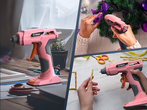 【DIY Must-Have】GoGonova Glue Gun, 20s Fast Preheating Anti-drip Cordless Glue Gun, 2Ah USB-C Rechargeable with 25 Pcs Mini Glue Sticks, Smart Power-Off Tool Rubber Portable Handle, Glueing Work Glueing Project