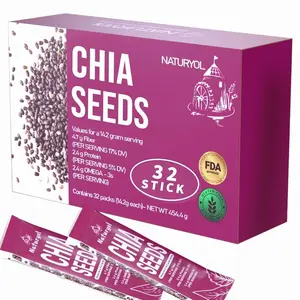 Naturyol Chia Seeds – Fiber-Rich Food for Salad Mixes, Gluten Free, Keto Friendly, Chia Seeds Travel Packets, Salad Toppings & Keto Food, Rich in Omega-3, Non-GMO, 1 lb (0.5 oz Pack of 32)