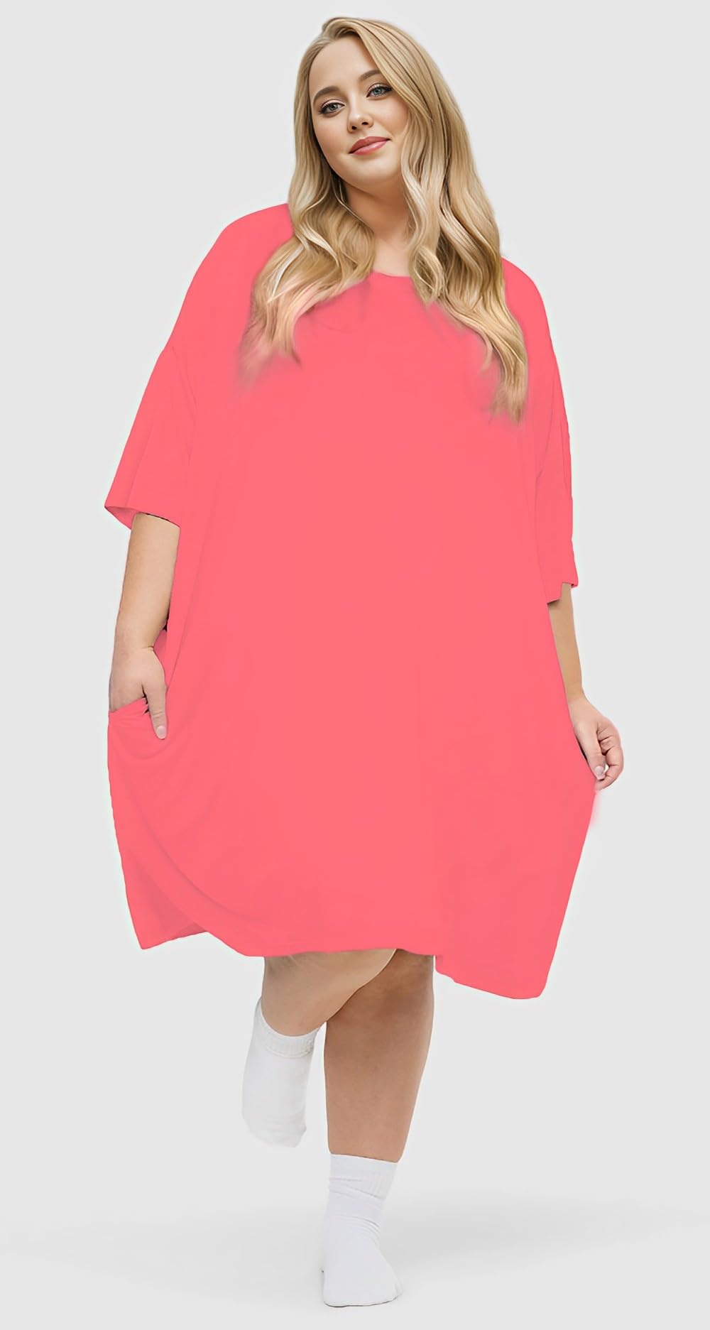 KFUBUO Plus Size Nightgowns for Women Oversized Sleep Shirts Bamboo Viscose Sleep Tee Short Sleeves Print Sleepwear With Pocket  Comfortable Cute Fits S-5XL Pajamas  Loungewear Soft Stretchy SpringStatements