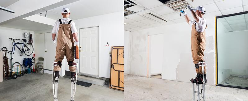 VEVOR Drywall Stilts, 18''-30'' Adjustable Aluminum Tool Stilts with Protective Knee Pads, Durable and Non-slip Work Stilts for Sheetrock Painting, Walking, Taping, Silver