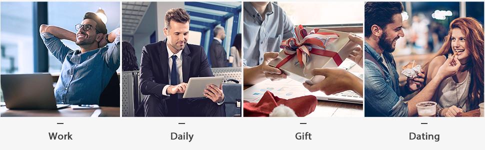 [Valentine's Day Gift] BOSTANTEN Leather Mens Belt Easy Release Ratchet Belt For Men Dress and Casual with Adjustable Buckle, Trim to Fit Textured Fathers Gift