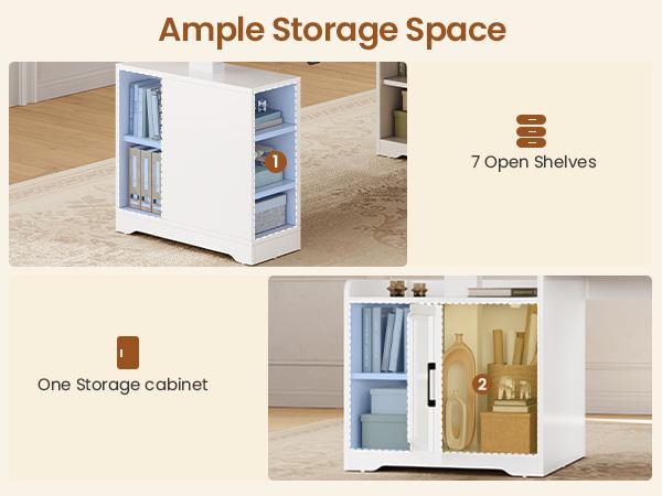 Sedeta 63 Inch L Shaped Electric Standing Desk Height Adjustable Computer Desk with Drawers Shelves Power Outlet Tiltable Tabletop Wood Workstation