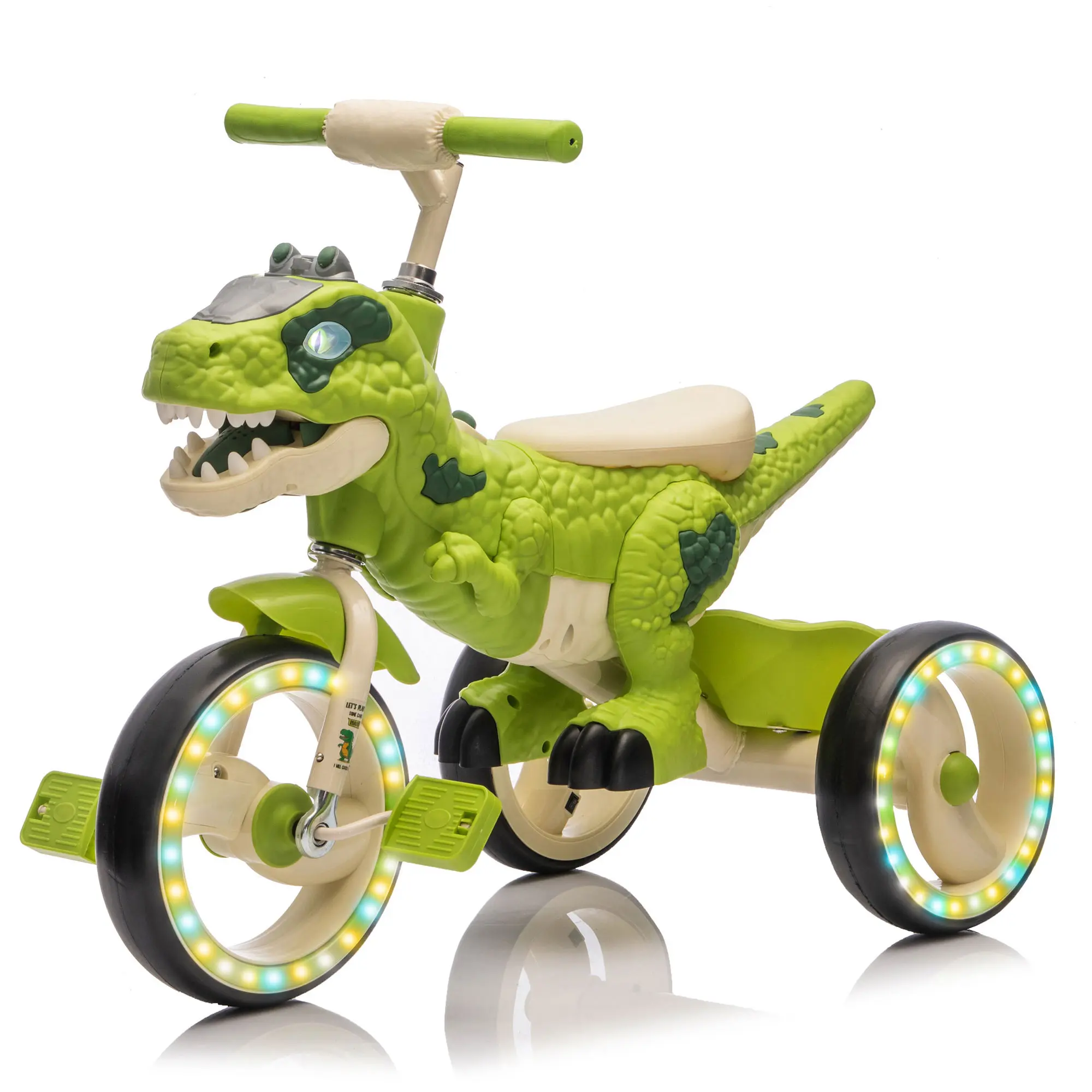 Toddler Tricycle Unisex Kids Toy for 3-6 to 6 Years Olds - BPA-Free, Light-Up Wider Wheels, Stable Structure, Rear Toy Storage Basket, Built-In Music, Anti-Slip Pedals & Handles, Safe Cycling Trainer