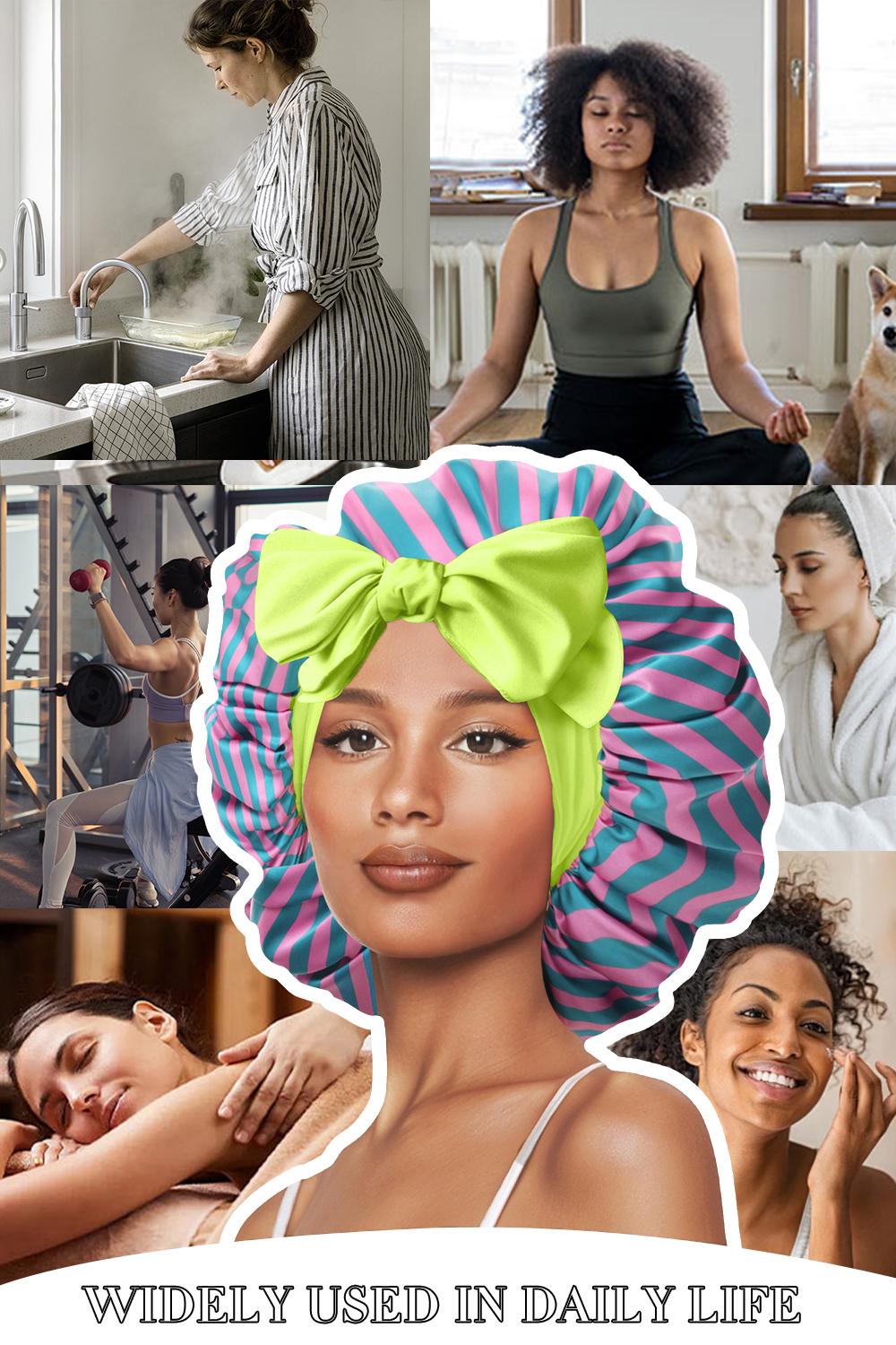 SeSe Code Satin Bonnet for Sleeping Double Layer Satin Lined Hair Bonnet with Tie Band Bonnets for Women Natural Curly Hair  Haircare