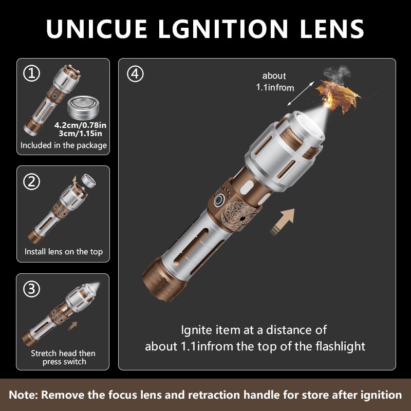 SKYFIRE 2503 LED Rechargeable Flashlight, High Lumen with Ambient Lamp, Super Bright Flashlight, Waterproof Design, Ideal for Camping Essentials, Outdoor & Home Use