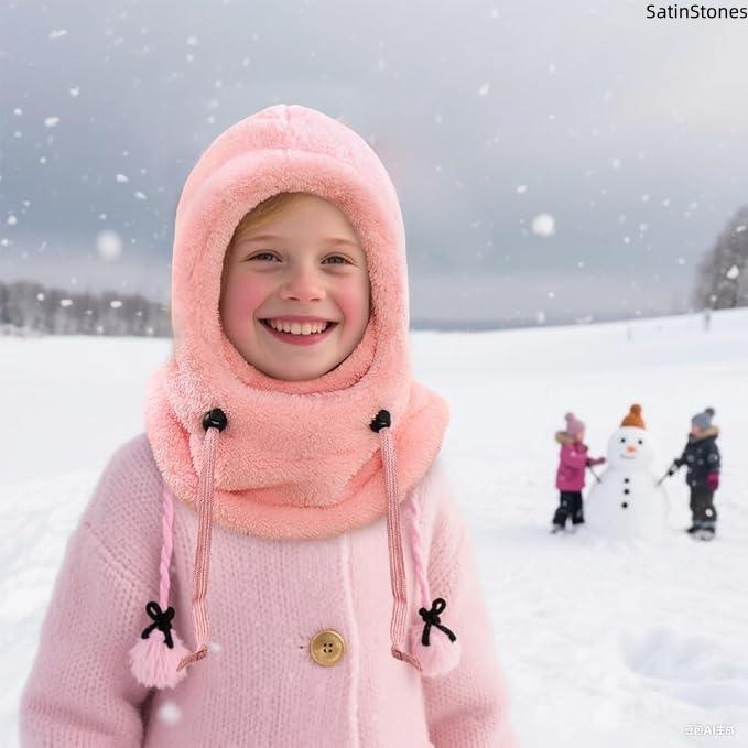 Winter Warm Headgear and Neck Warmer – Windproof and warm full-face mask with a detachable collar, made of soft fleece, ideal for skiing, snow play, winter outdoor sports and everyday wear.