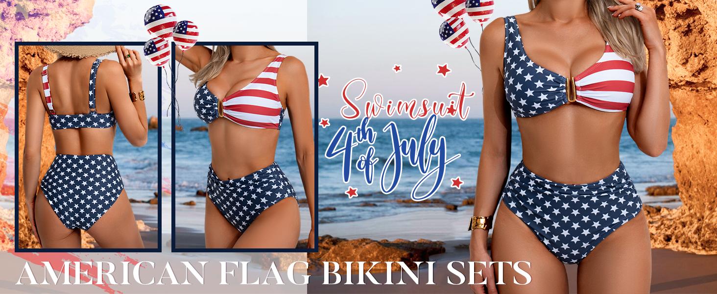 Eomenie Bikini Sets for Women High Waisted Two Piece Bathing Suit U Wired V Neck Swimsuit Adjustable Straps Swimwear #Spring Glow Up