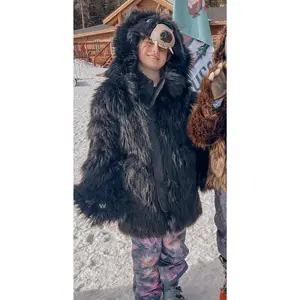 KIDS' BLACK BEAR COAT
