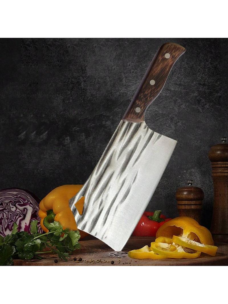 Cleaver Knife 7 Inch Meat Cleaver, 7CR17Mov High Carbon Stainless Steel Butcher Knife With Ergonomic Full Tang Wood Handle, Ultra Sharp, Useful Kitchen Knife For Home And Restaurant