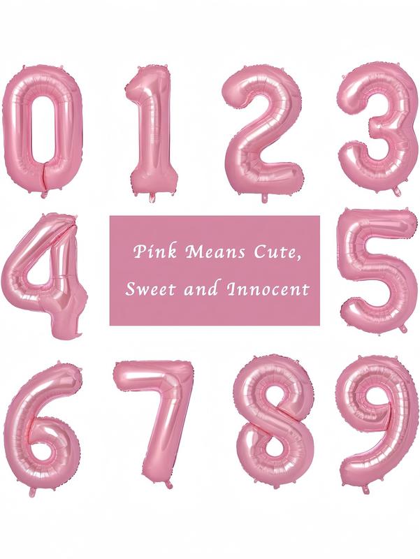 40" Pink Number Balloon, Large Helium Foil Mylar Digit Balloon for Birthday Parties, Sweet 16, 18th, 21st, 30th, 40th Celebrations & Event Decorations