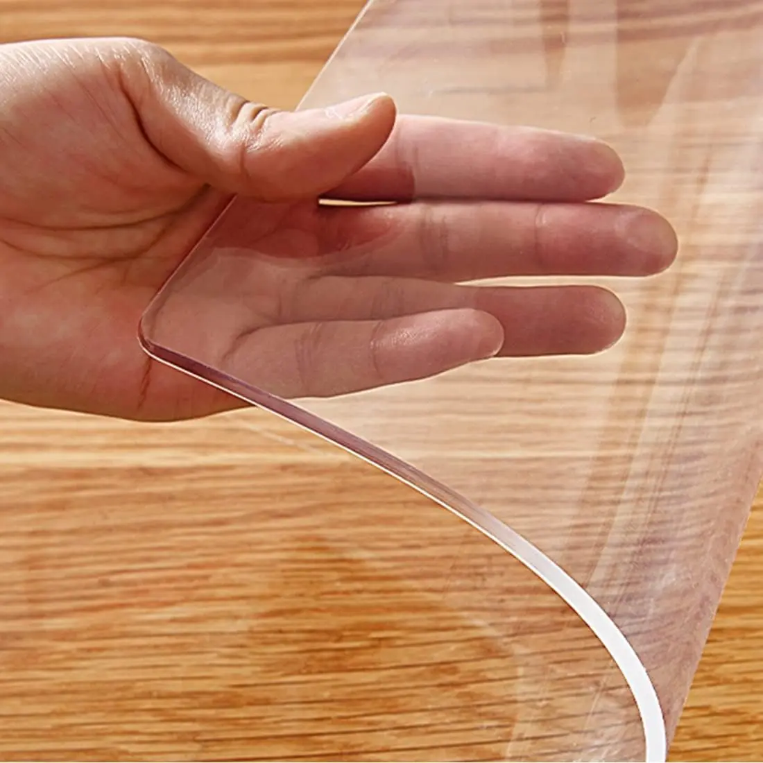 Transparent tablecloth protector, available in multiple sizes, 1.5mm thick waterproof plastic rectangular tablecloth, PVC transparent tablecloth protector, suitable as a tabletop protection pad for kitchen, dressing table, writing desk, and dining table