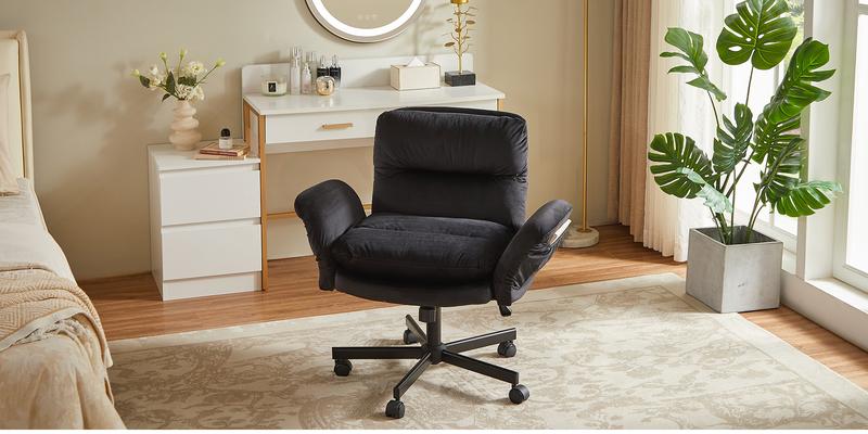 Ergonomic Cross-Legged Office Chair with Flip-Up Arms, Swivel Wheels & Adjustable Backrest for Computer Office Desk Ergonomic Cross-Legged Office Chair with Flip-Up Arms, Swivel Wheels & Adjustable Backrest for Computer Office Desk