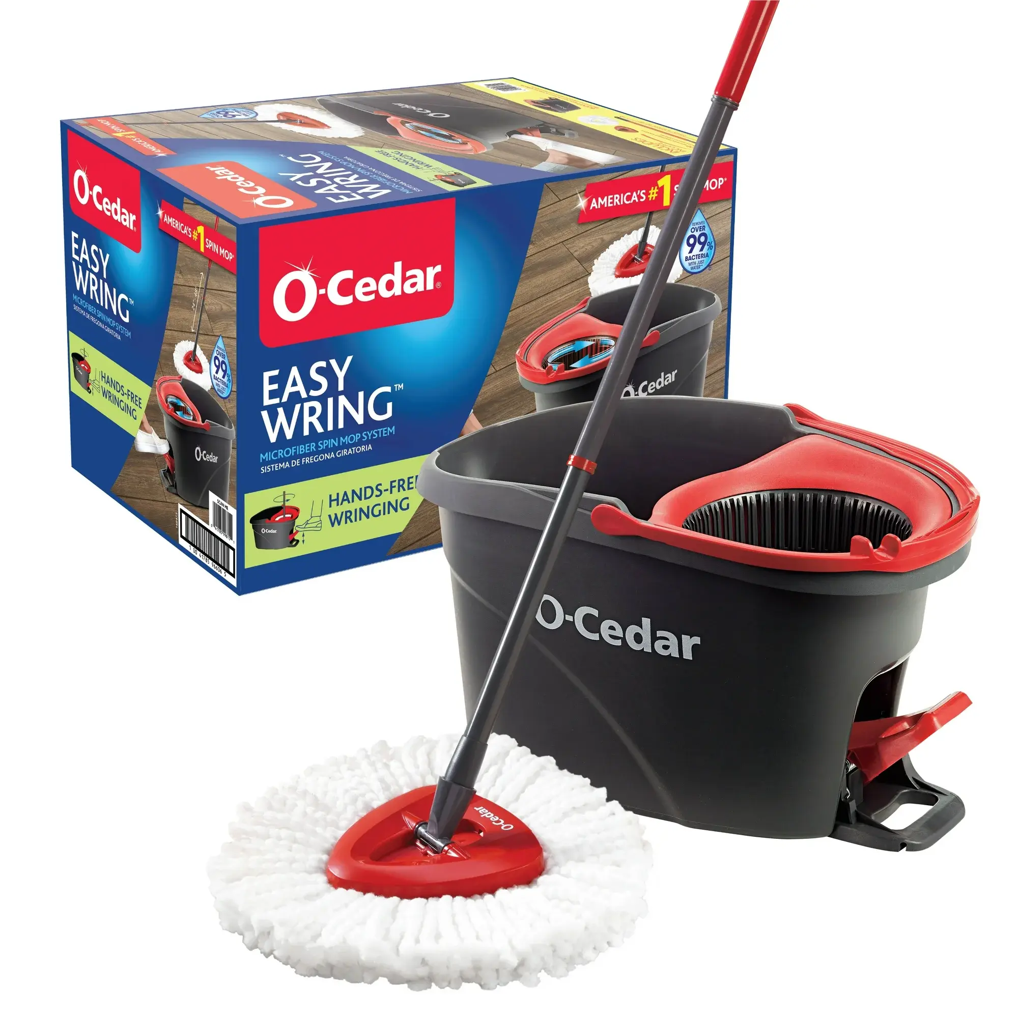 O-Cedar EasyWring Spin Mop & Bucket System - Compact Design for Easy Installation, Ideal for Cleaning and Maintenance