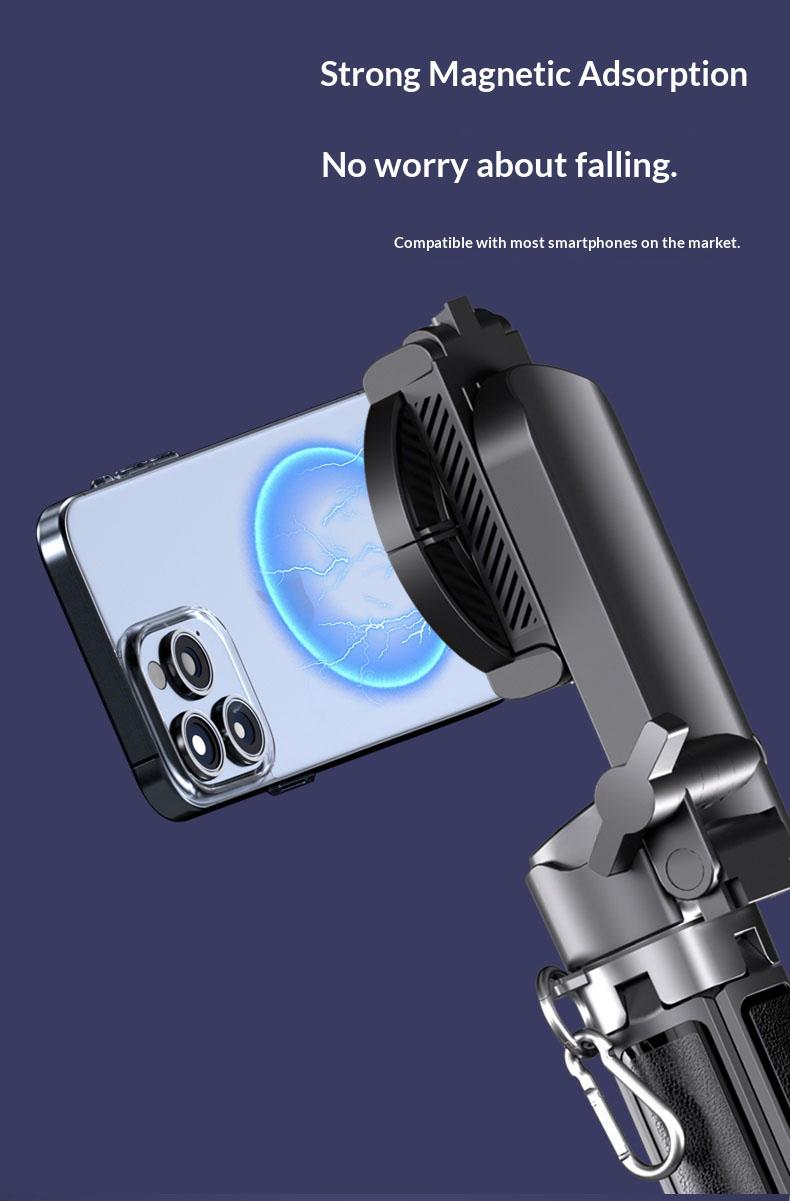 2026 Upgraded extend to 20.5 inches New 4-in-1 Multifunctional Magnetic & clamping Selfie Stick, 360 Rotating Angle, Mini Size, Foldable Storage, Phone Holder Tripod , Camera Grip, Vlog Live Photography Tool, Rechargable Remote control,Valentine's Day