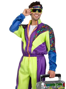 Men's Retro 80s Tracksuit Retro Decades Halloween Costume Menswear Clothing