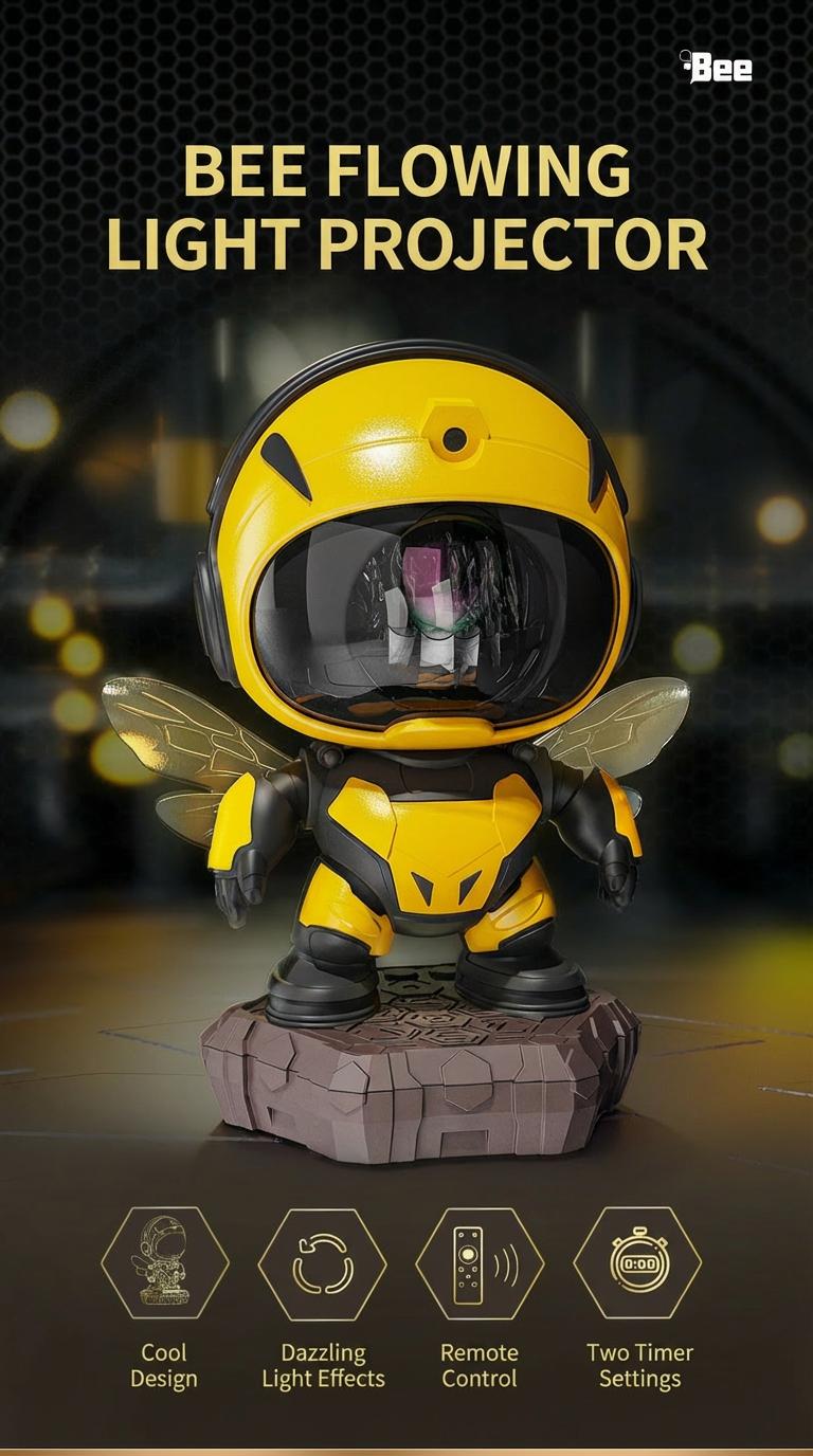 Gen 2 Bee Astronaut Galaxy Projector Night Light, Bluetooth Star Projector with Remote & Timer, LED Nebula Ceiling Light for Kids Room, Bedroom Decor, Cute Honeybee Aesthetic Lamp, Romantic Gift for Couples, Valentine’s Day & Christmas
