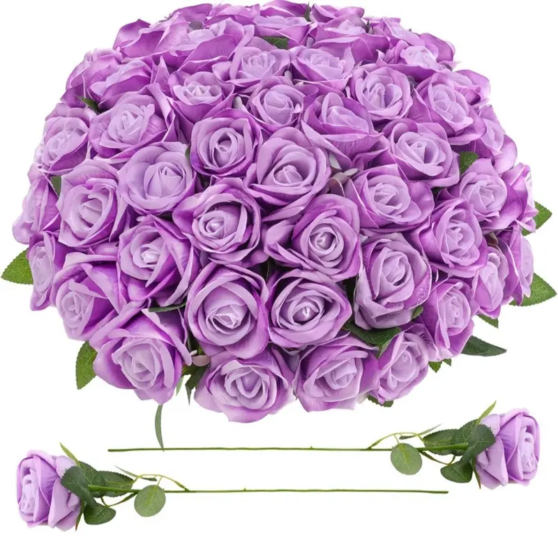 Velvet Artificial long Stem Roses