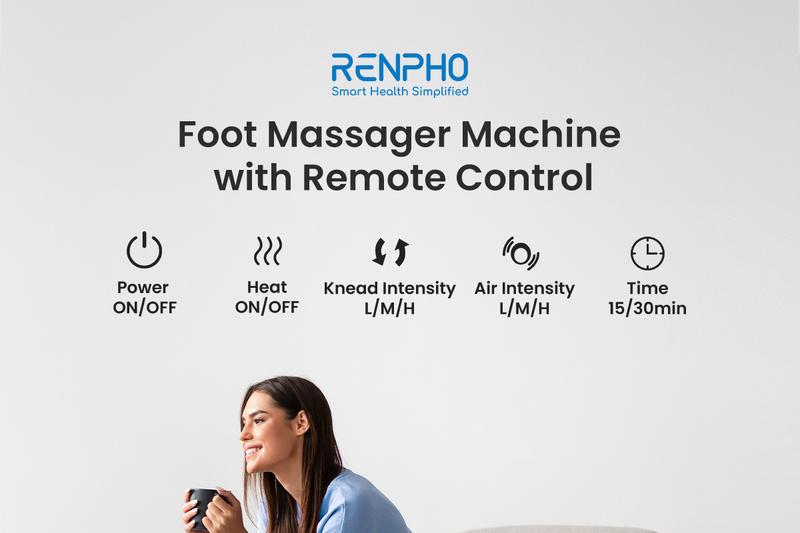 RENPHO Shiatsu Foot Massager with Heat, Air Compression for Circulation, Foot Massager Machine for Plantar Fasciitis Valentines Day Gift Choice for Man Women Size Up to 11 RENPHO Shiatsu Foot Massager with Heat, Air Compression for Circulation, Foot Massager Machine for Plantar Fasciitis Valentines Day Gift Choice for Man Women Size Up to 11