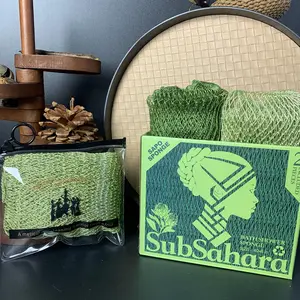 Authentic African Net  - 2 Pack Exfoliating Bath & Shower Loofah  for  & Face, Gentle Scrubber for All Skin Types, Travel, Durable formula other area Long Handled Dry Brushing  Brush body relief natural fragrance foam itchy sensitive skin Sponge silicone