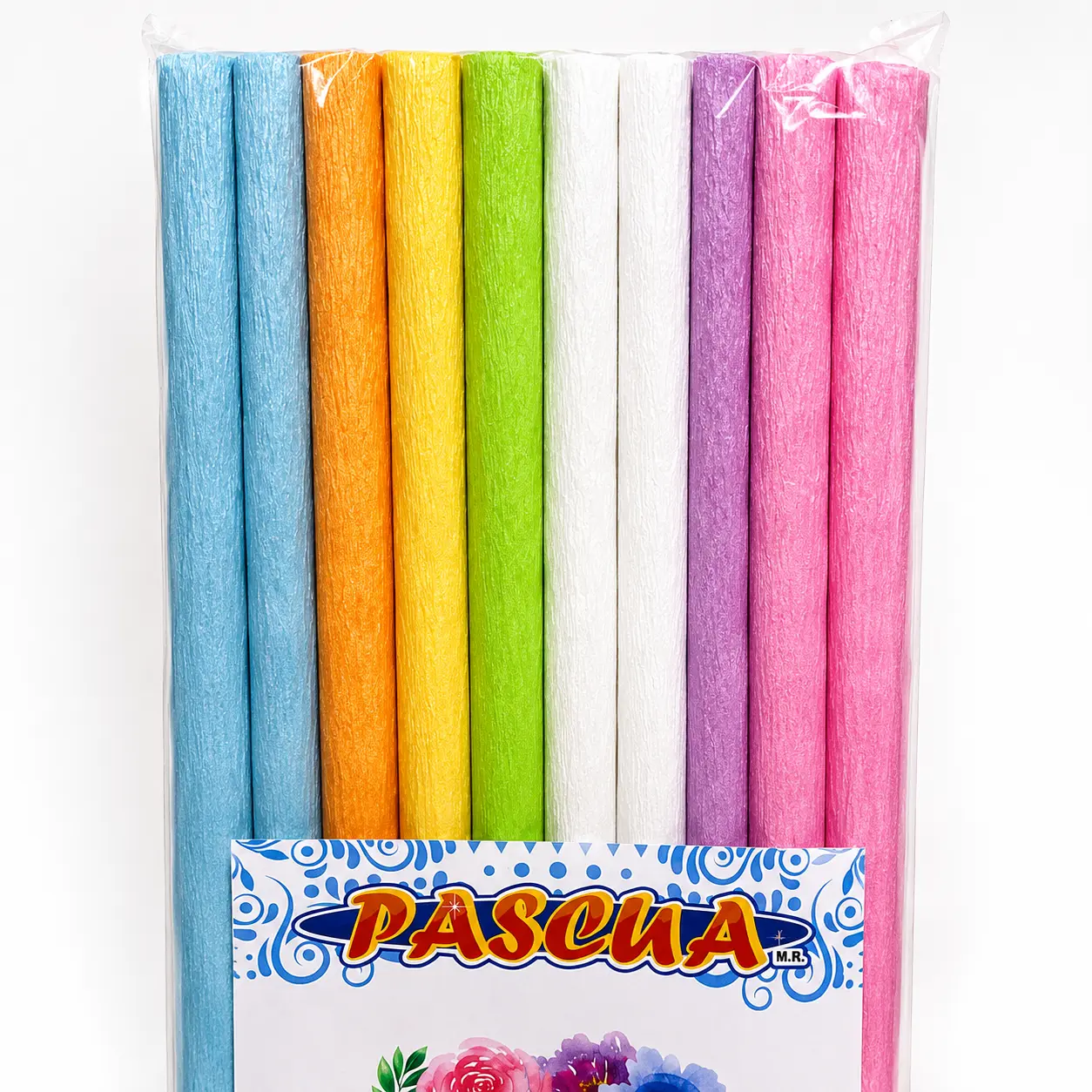 Crepe Paper Perla Premium Mix 10 Rolls of 79x20 Inches ( Pascua ) Crepe Paper Perla Premium Mix 10 Rolls of 79x20 Inches ( Pascua )