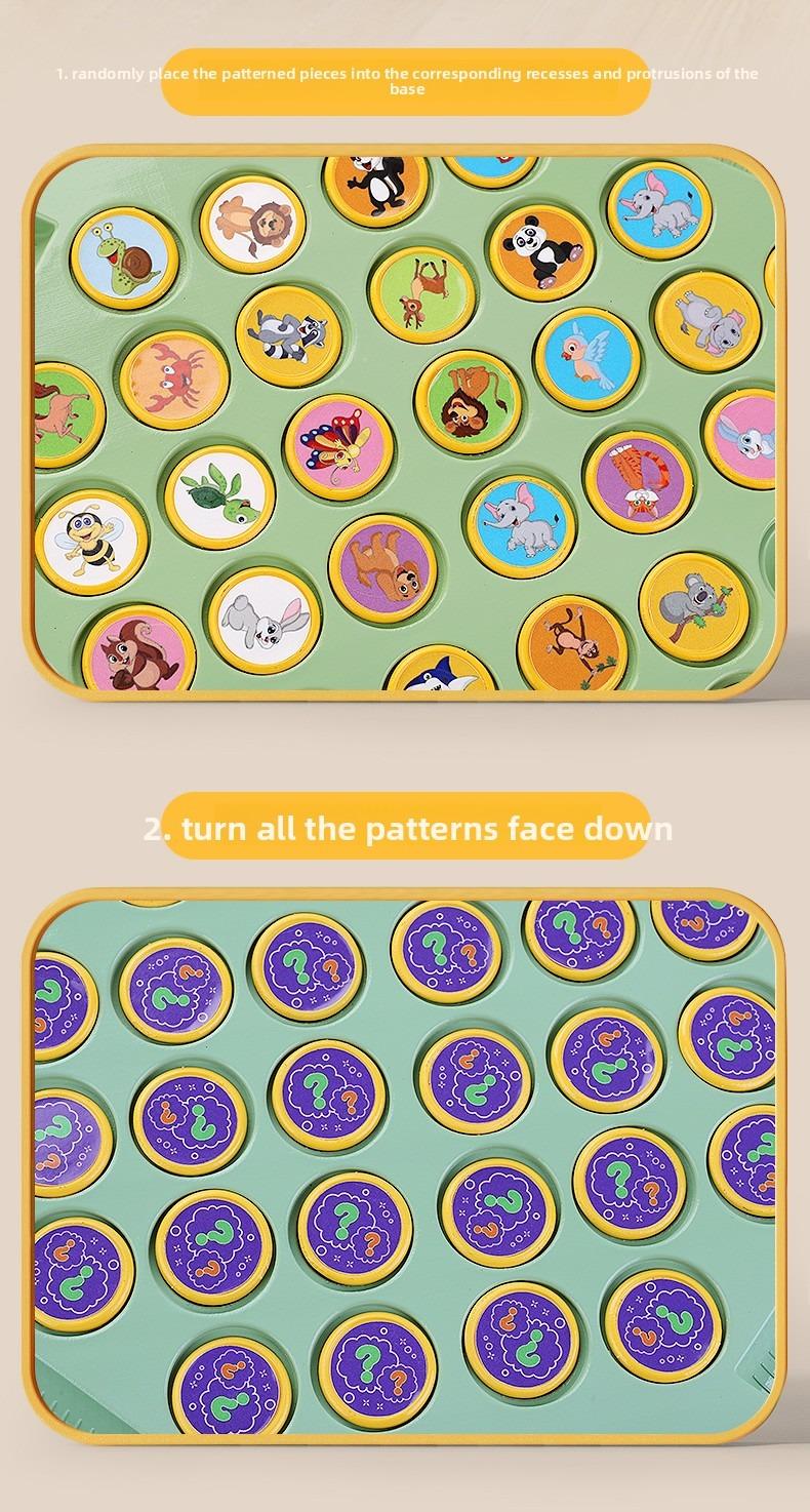 A Tabletop Educational Game for Kids - Fruit Memory Matching Flip Chess with Finger Sticks The perfect early learning toy for parent-child bonding!It helps train concentration, boosts memory skills, and promotes hand-eye coordination preschool montessori