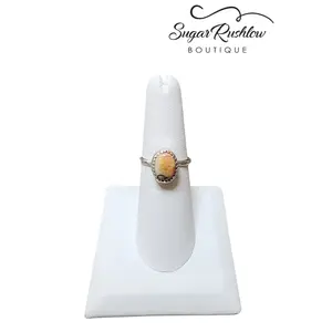 Orange Spiny Oyster & 925 Sterling Silver Ring Size 6.25