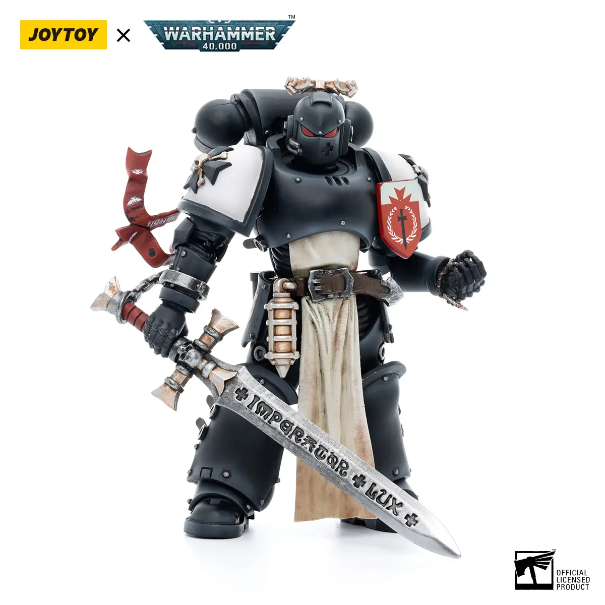 JOYTOY Warhammer 40000 1/18 ABS-PVC Plastic Fully Articulated Action Figure - Black Templars The Emperor's Champion Rolantus JT7585, Boxed 3D Figurine Collectible Toy, Articulated Figures, 3D Figurine Action Figures