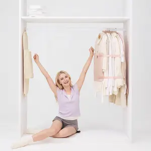 Clothing Compression Board Bag with Dust Cover, Space Saver Hanging Wardrobe Organizer, Anti-Wrinkle Fabric Storage Hangable Smooth Bedding