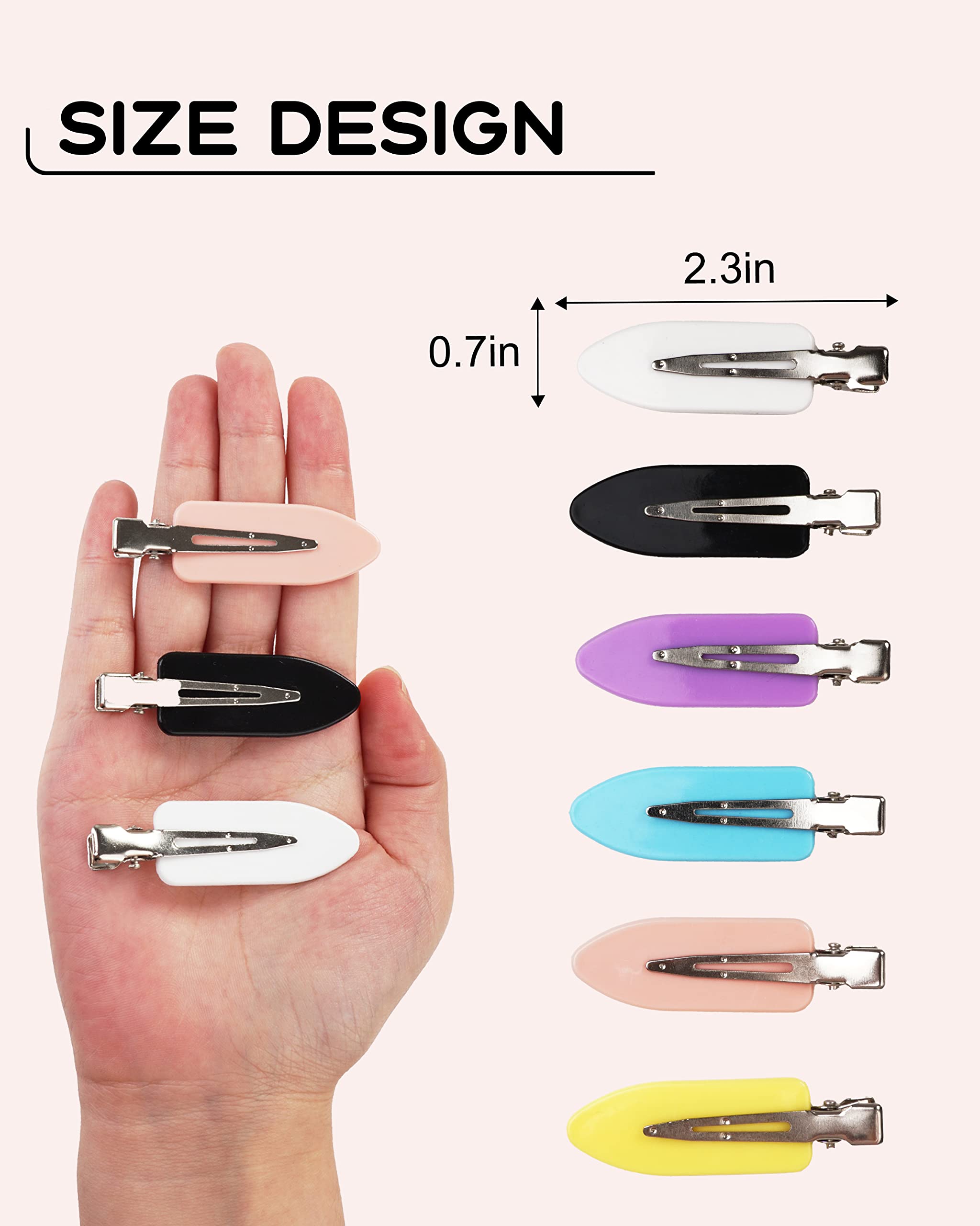 No Bend Hair Clips, 60 Pcs No Crease Hair Clip,  Duck Billed Hair Clips for Styling Sectioning, Creaseless Hair Styling Clips (6 Colors)