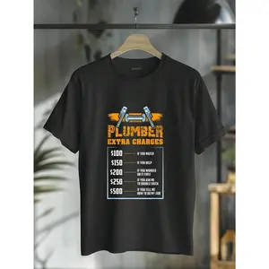 100% Cotton Plumber Hourly Rate I Funny Pipefitter T-Shirt